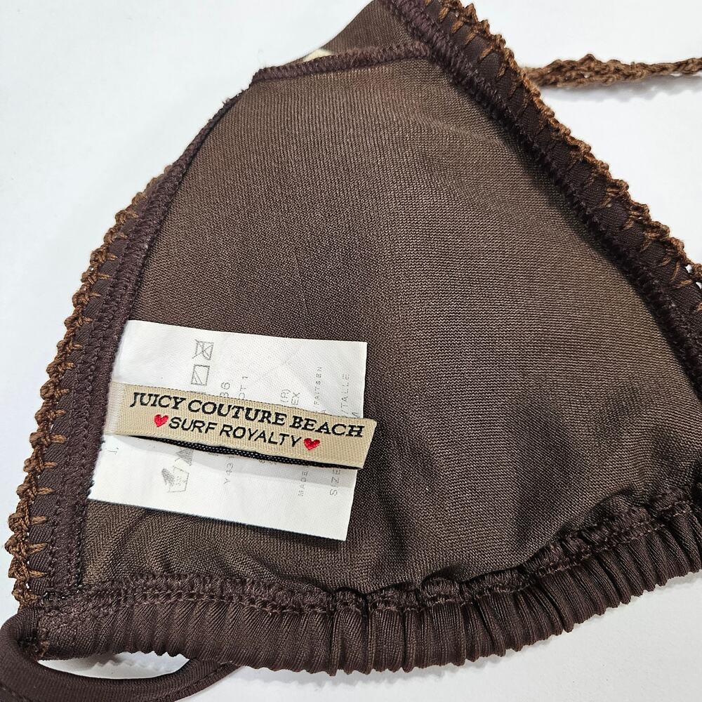 Y2k Juicy Couture Brown Bikini Crochet Details - Medium - Picture 4 of 10